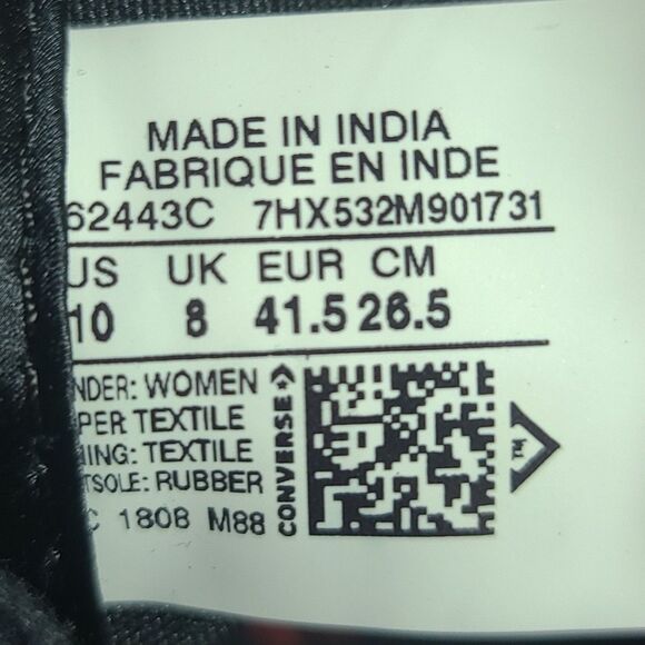 Converse Black Blue Cherry Red Sequin high-top sneaker Women sz 10 Chuck Taylor - Picture 11 of 16